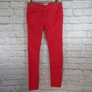 Free People coral Corduroy skinnies size 27